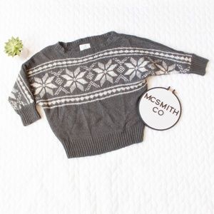 Aerie | 3/4 Sleeve Gray Wool/Mohair Flower Sweater